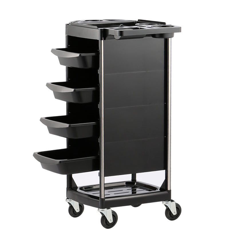 hairdressing trolley shelves pulled out