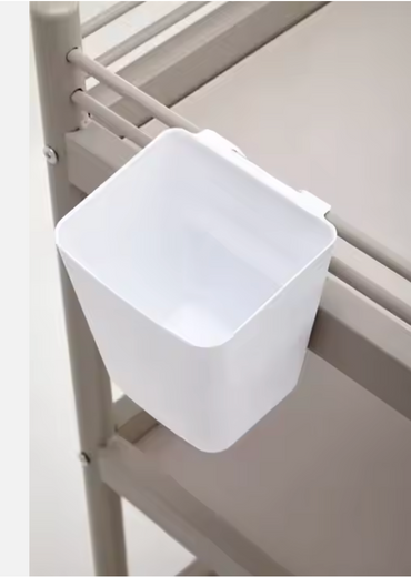 BeautéSync® 3-Tier Utility Salon Cart – White Rolling Spa Trolley with Lockable Wheels & Guard Rails