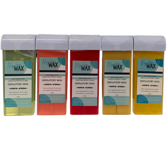 BeautéSync® Roll-On Wax Cartridge front view, 100ml depilatory wax with no-spill roll-on applicator head