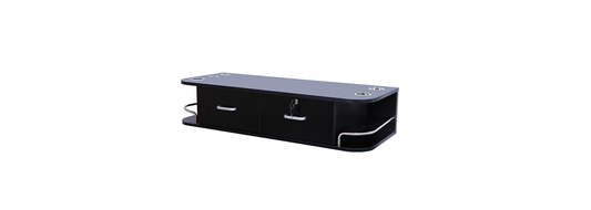 BeautéSync® Wall-Mounted Salon Station, 2 Lockable Drawers, 5 Tool Racks, 30KG Load Capacity