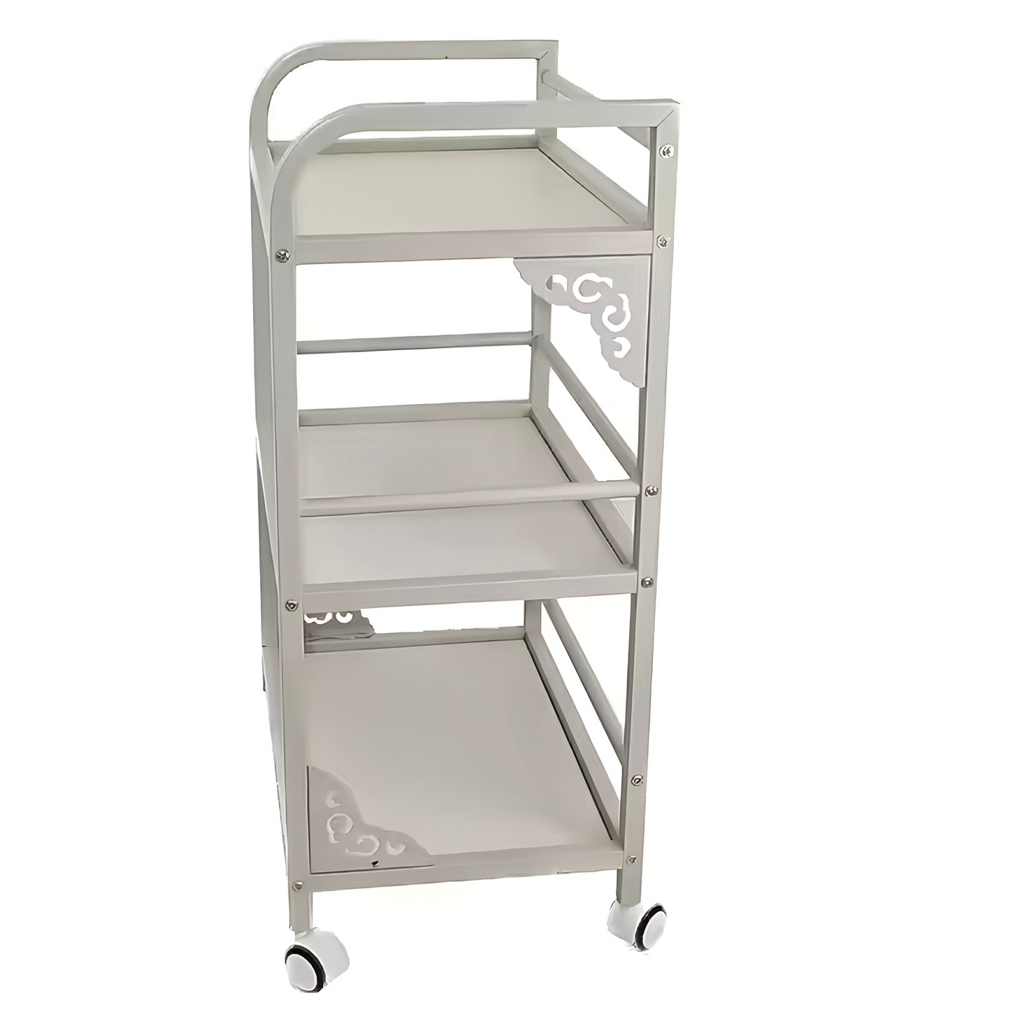 BeautéSync 3-Level Rolling Salon Cart Trolley – Mobile Makeup & Beauty Spa Organizer Cart for Professional Salon Use
