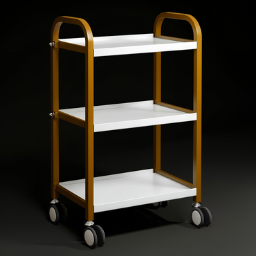 BeautéSync® Waterproof Metal Frame Salon Trolley – Rolling Hairdressing & Beauty Tool Cart with Storage Shelves