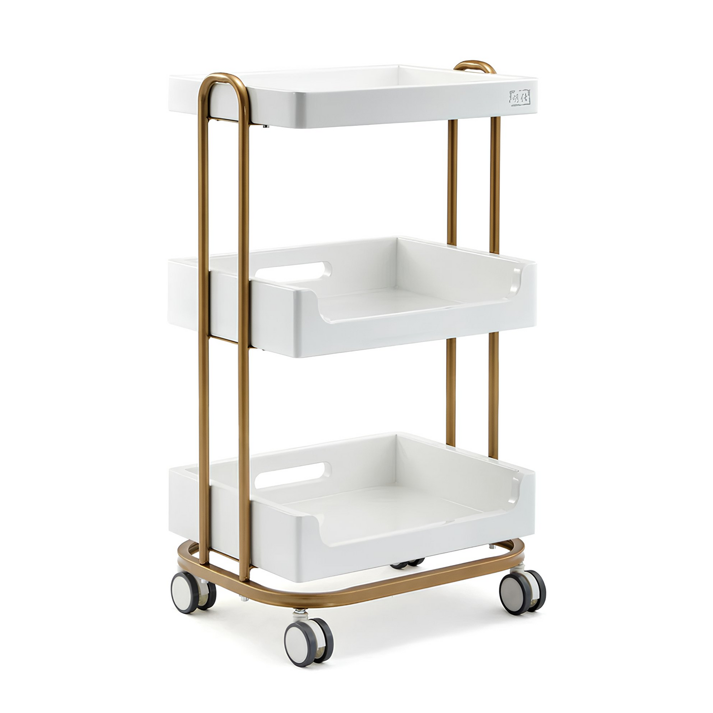 BeautéSync 3-Tier Stainless Steel Salon Trolley with Drawers – Mobile Spa Cart with Lockable Wheels for Professional Beauty Use