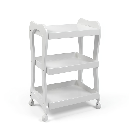 Rolling spa trolley for facials, waxing, and beauty tools organization