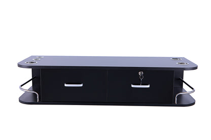BeauteSync Wall-Mounted Salon Station, 2 Lockable Drawers, 5 Tool Racks, 30KG Load Capacity