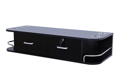BeauteSync Wall-Mounted Salon Station, 2 Lockable Drawers, 5 Tool Racks, 30KG Load Capacity