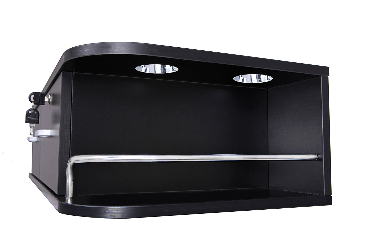 BeauteSync Wall-Mounted Salon Station, 2 Lockable Drawers, 5 Tool Racks, 30KG Load Capacity