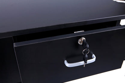 BeauteSync Wall-Mounted Salon Station, 2 Lockable Drawers, 5 Tool Racks, 30KG Load Capacity