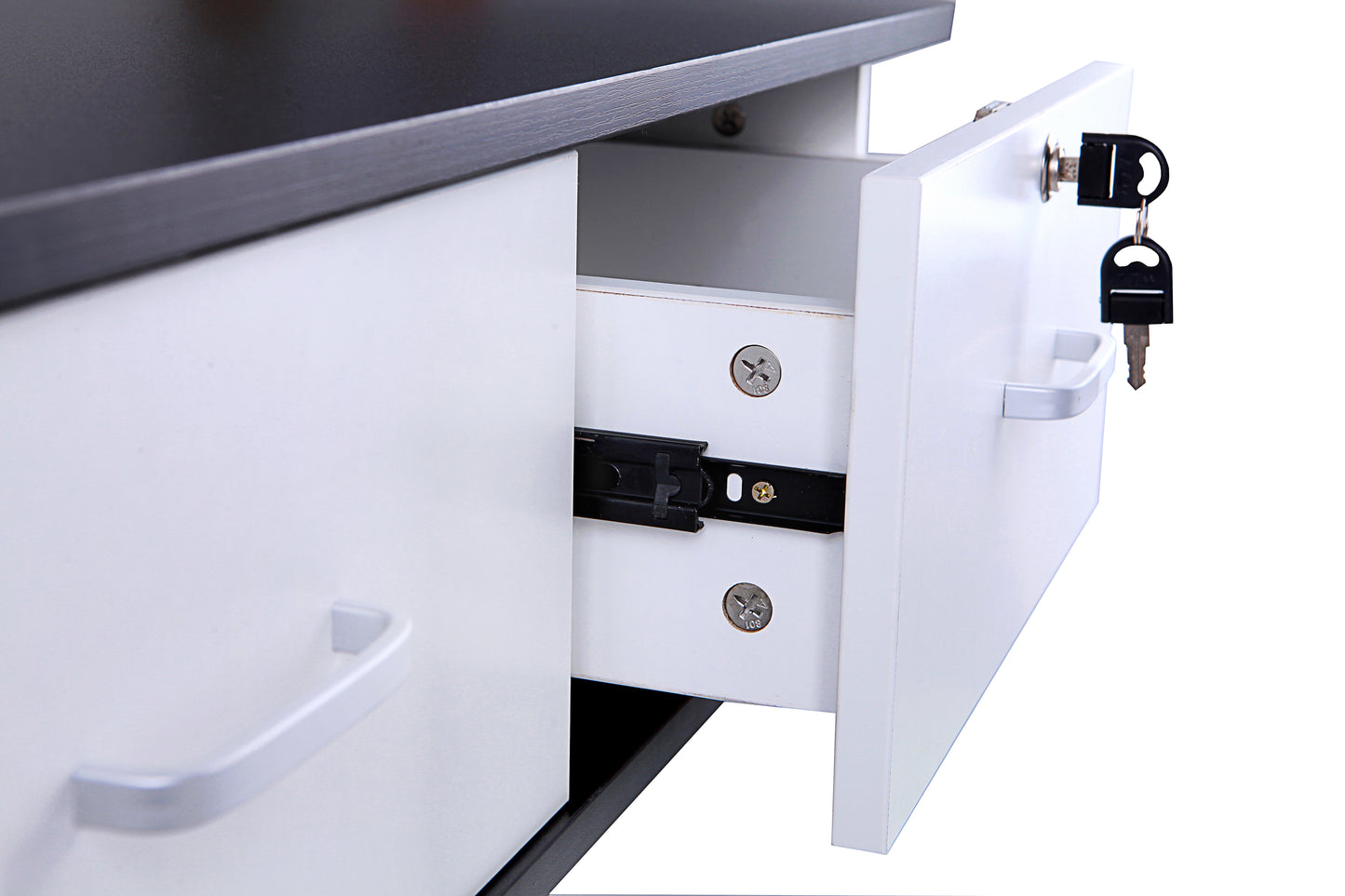 BeauteSync Wall-Mounted Salon Station, 2 Lockable Drawers, 5 Tool Racks, 30KG Load Capacity