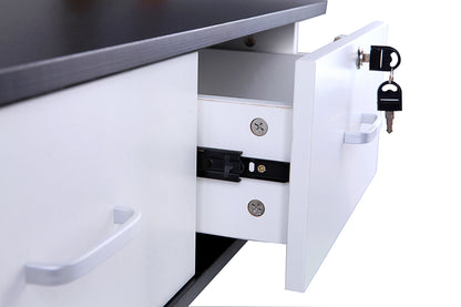 BeauteSync Wall-Mounted Salon Station, 2 Lockable Drawers, 5 Tool Racks, 30KG Load Capacity