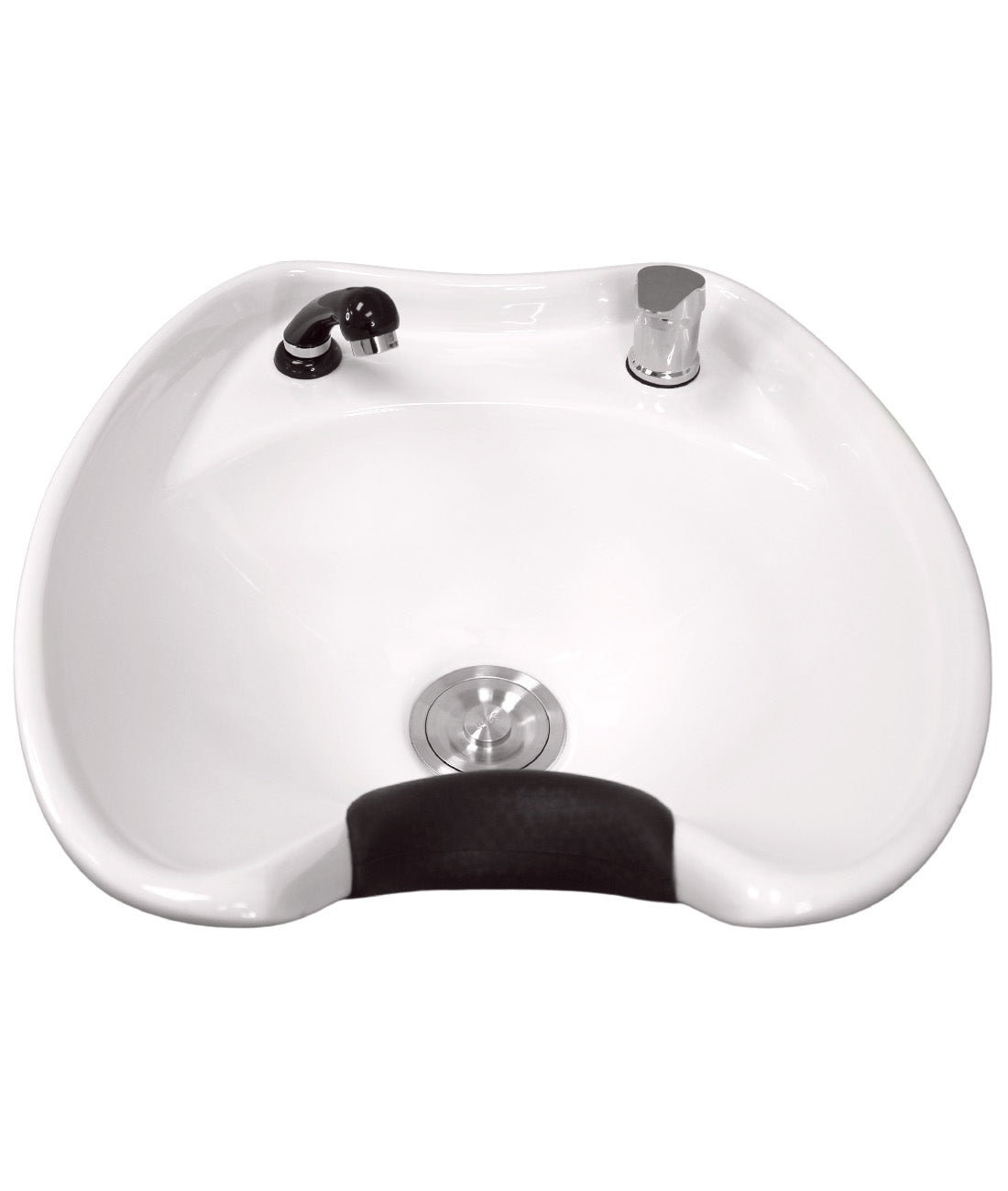 BeautéSync® Shampoo Chair with Black PVC leather, Ceramic Basin & High-Density Sponge