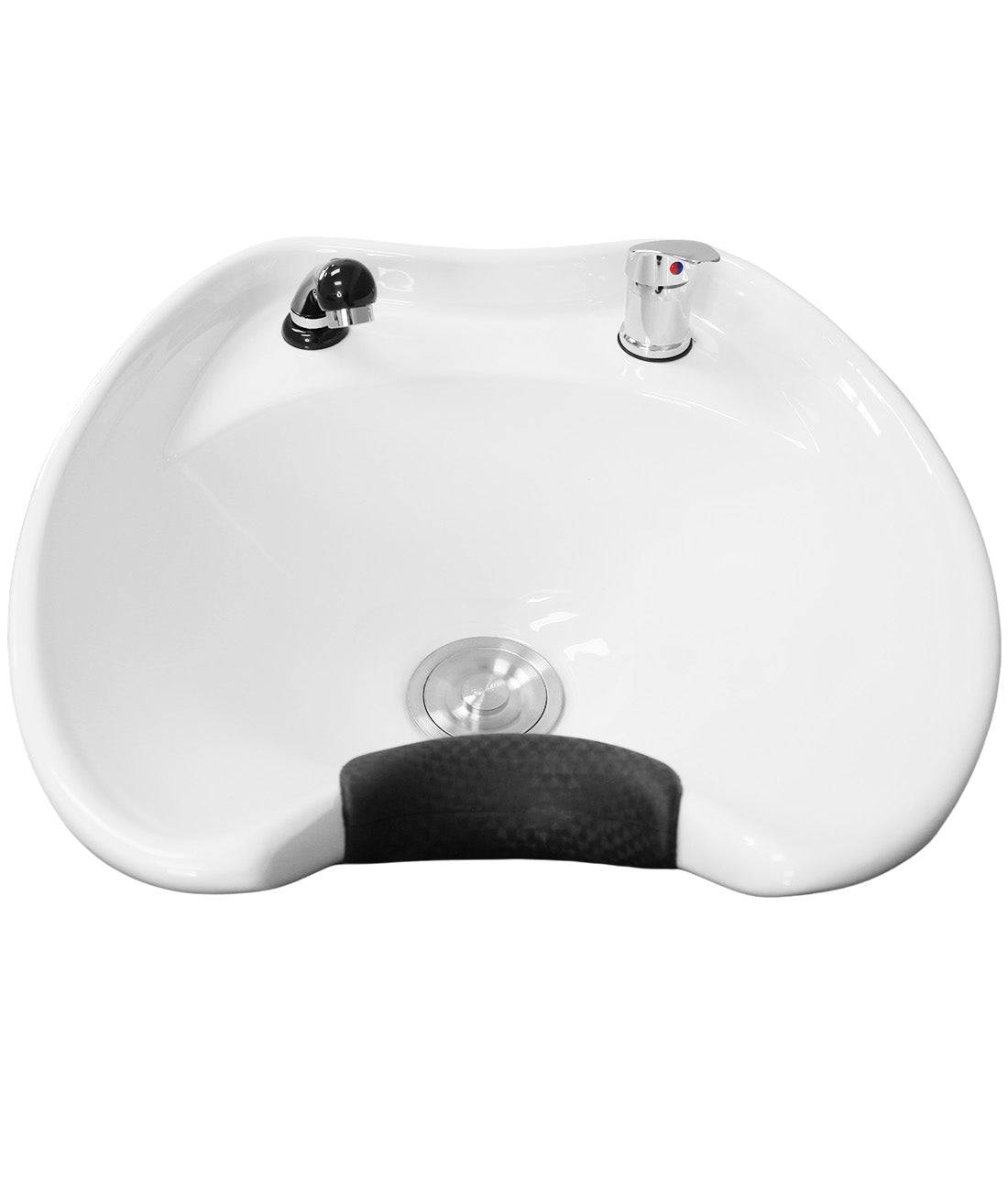 BeautéSync® Shampoo Chair with Black PVC leather, Ceramic Basin & High-Density Sponge