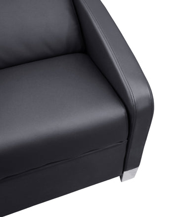 BeautéSync Shampoo Chair with Black PVC leather, Ceramic Basin & High-Density Sponge