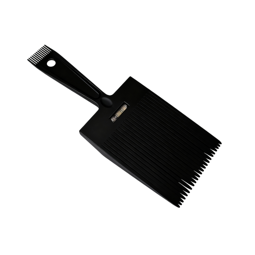 BeautéSync® Flat Top Hair Cut Comb right side profile highlighting durable anti-static material and flat guide edge