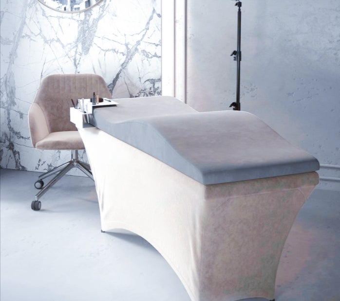 BeautéSync® High Quality Memory Foam Curved Eyelash Table Topper Massage Table Mattress