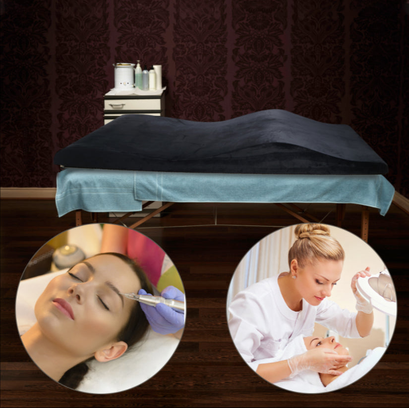 BeautéSync® High Quality Memory Foam Curved Eyelash Table Topper Massage Table Mattress