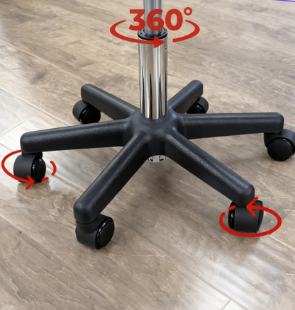 BeautéSync® Hydraulic Rolling Stool- Seat Diameter: 340 mm, Thickness: 70 mm