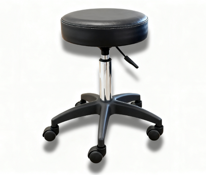 BeautéSync® Rolling Salon Stool with Adjustable Height, PU Leather Ergonomic Tattoo Massage Chair for Beauty Clinic SPA, Black