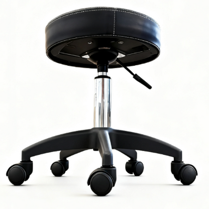 BeautéSync® Rolling Salon Stool with Adjustable Height, PU Leather Ergonomic Tattoo Massage Chair for Beauty Clinic SPA, Black