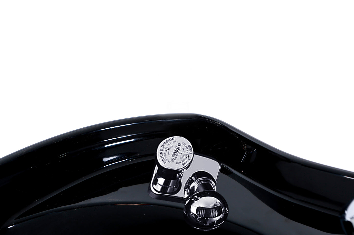 BeautéSync® Shampoo Unit with Black PVC leather, Black Acrylic Basin & High-Density Sponge -cUPC plumbing parts included (Floor Demo)