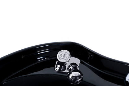 BeautéSync® Shampoo Unit with Black PVC leather, Black Acrylic Basin & High-Density Sponge -cUPC plumbing parts included (Floor Demo)
