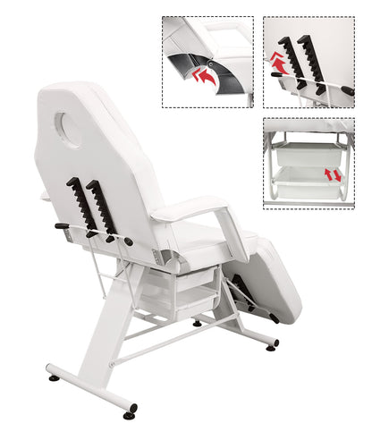 BeautéSync Multi-Function Folding Massage & Facial Bed – Adjustable Tattoo, Eyelash, and Beauty Spa Chair