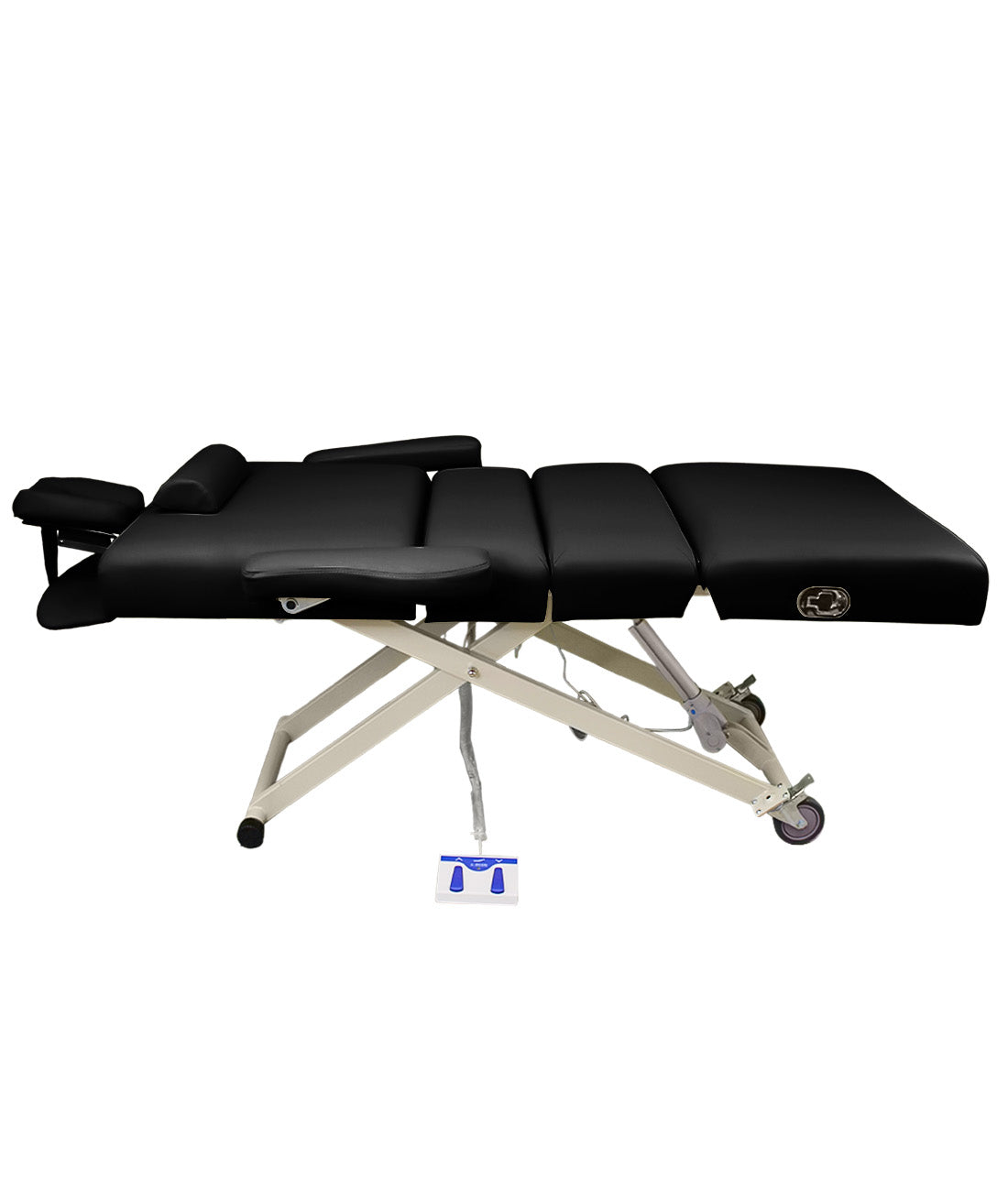 BeautéSync® Premium Professional One-Motor Four-Section Electric Beauty & Massage & Facial & Spa Treatment Bed (Black/Beige)