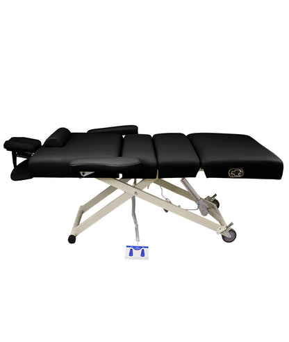 BeautéSync® Premium Professional One-Motor Four-Section Electric Beauty & Massage & Facial & Spa Treatment Bed (Black/Beige)
