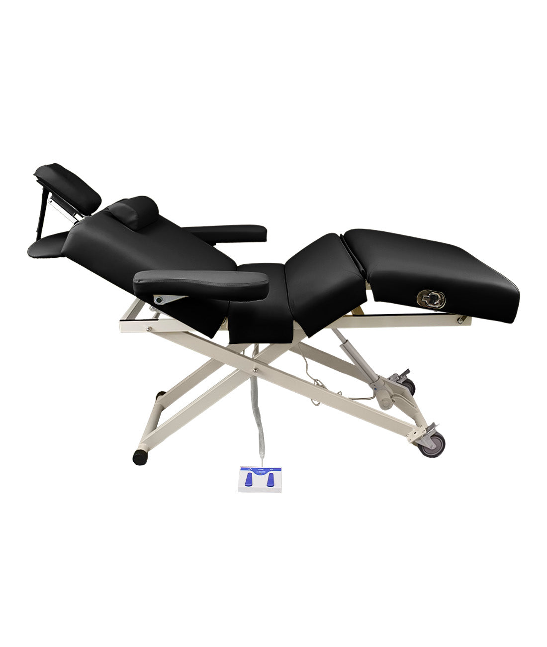 BeautéSync® Premium Professional One-Motor Four-Section Electric Beauty & Massage & Facial & Spa Treatment Bed (Black/Beige)