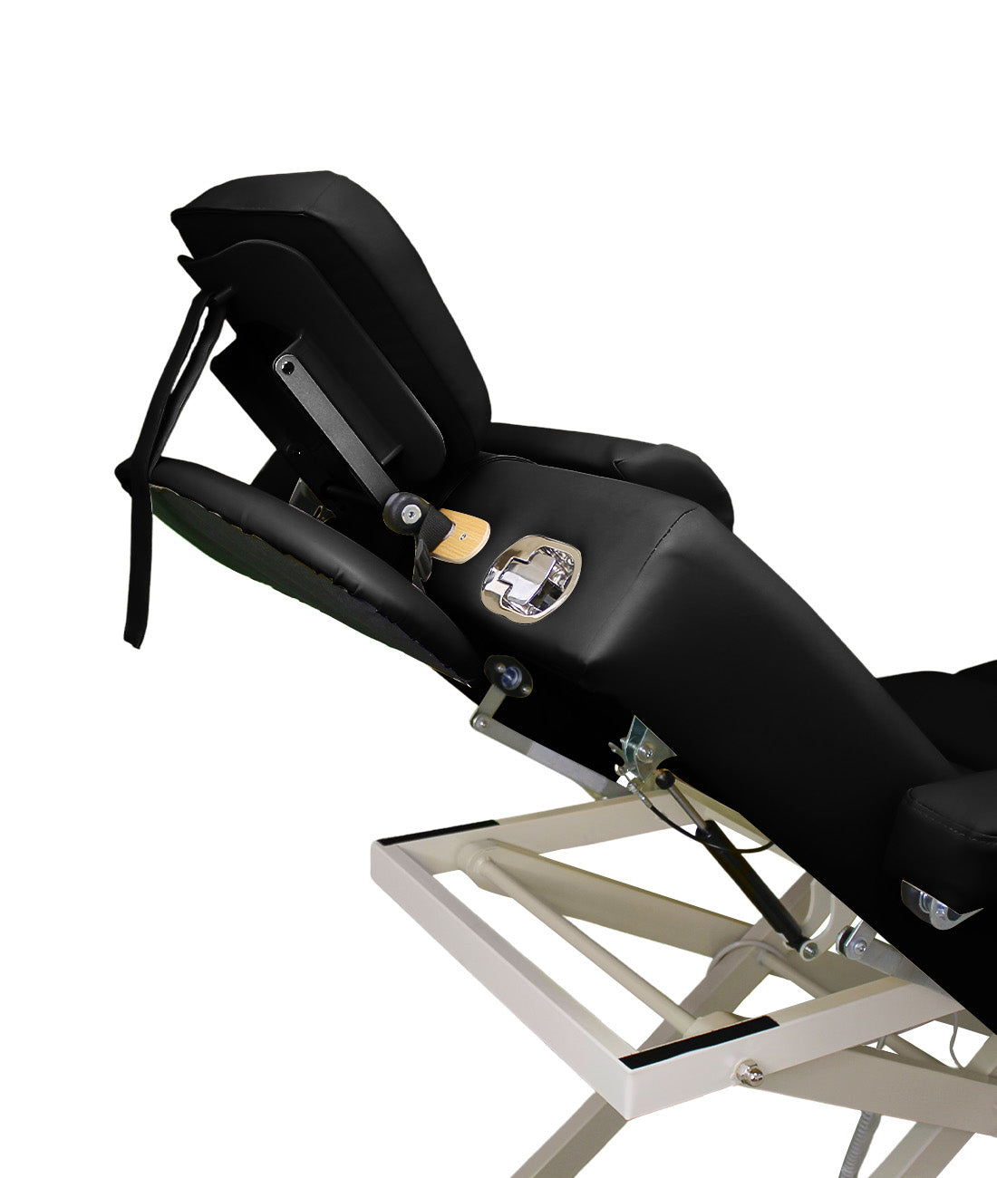 BeautéSync® Premium Professional One-Motor Four-Section Electric Beauty & Massage & Facial & Spa Treatment Bed (Black/Beige)