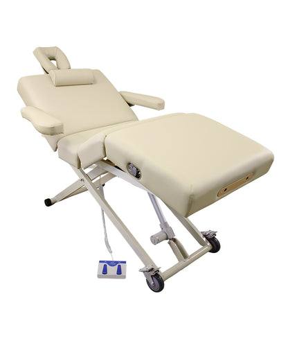 BeautéSync® Premium Professional One-Motor Four-Section Electric Beauty & Massage & Facial & Spa Treatment Bed (Black/Beige)