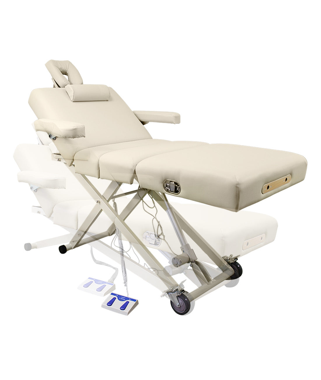 BeautéSync® Premium Professional One-Motor Four-Section Electric Beauty & Massage & Facial & Spa Treatment Bed (Black/Beige)