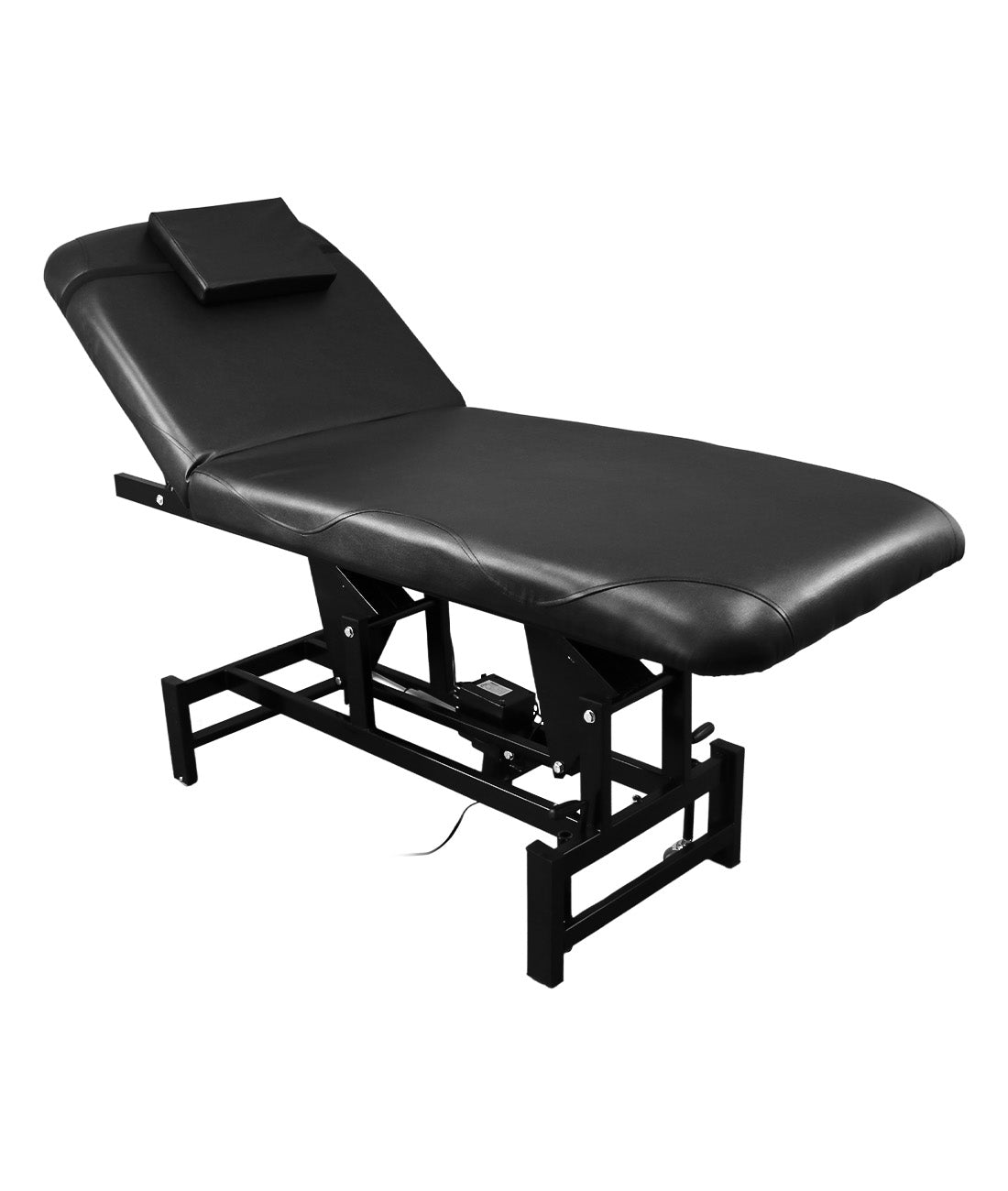 BeautéSync® One-Motor Electric Beauty Bed – Chrome Frame, Adjustable Backrest, PVC Leather, 500 lbs Capacity