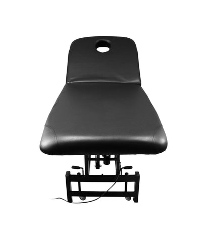 BeautéSync® One-Motor Electric Beauty Bed – Chrome Frame, Adjustable Backrest, PVC Leather, 500 lbs Capacity