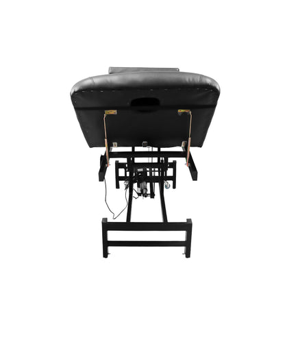 BeautéSync® One-Motor Electric Beauty Bed – Chrome Frame, Adjustable Backrest, PVC Leather, 500 lbs Capacity