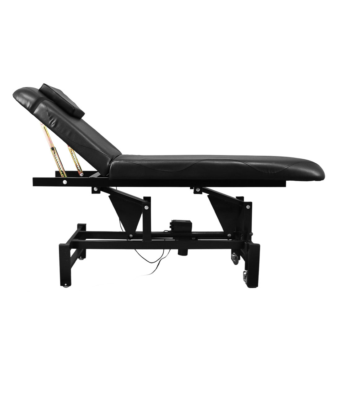 BeautéSync® One-Motor Electric Beauty Bed – Chrome Frame, Adjustable Backrest, PVC Leather, 500 lbs Capacity