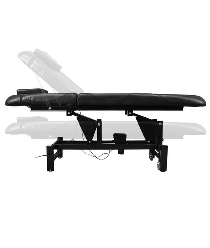 BeautéSync® One-Motor Electric Beauty Bed – Chrome Frame, Adjustable Backrest, PVC Leather, 500 lbs Capacity