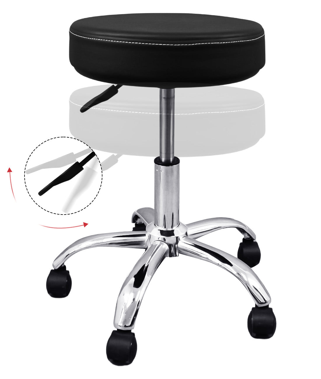 BeautéSync® Hydraulic Rolling Stool