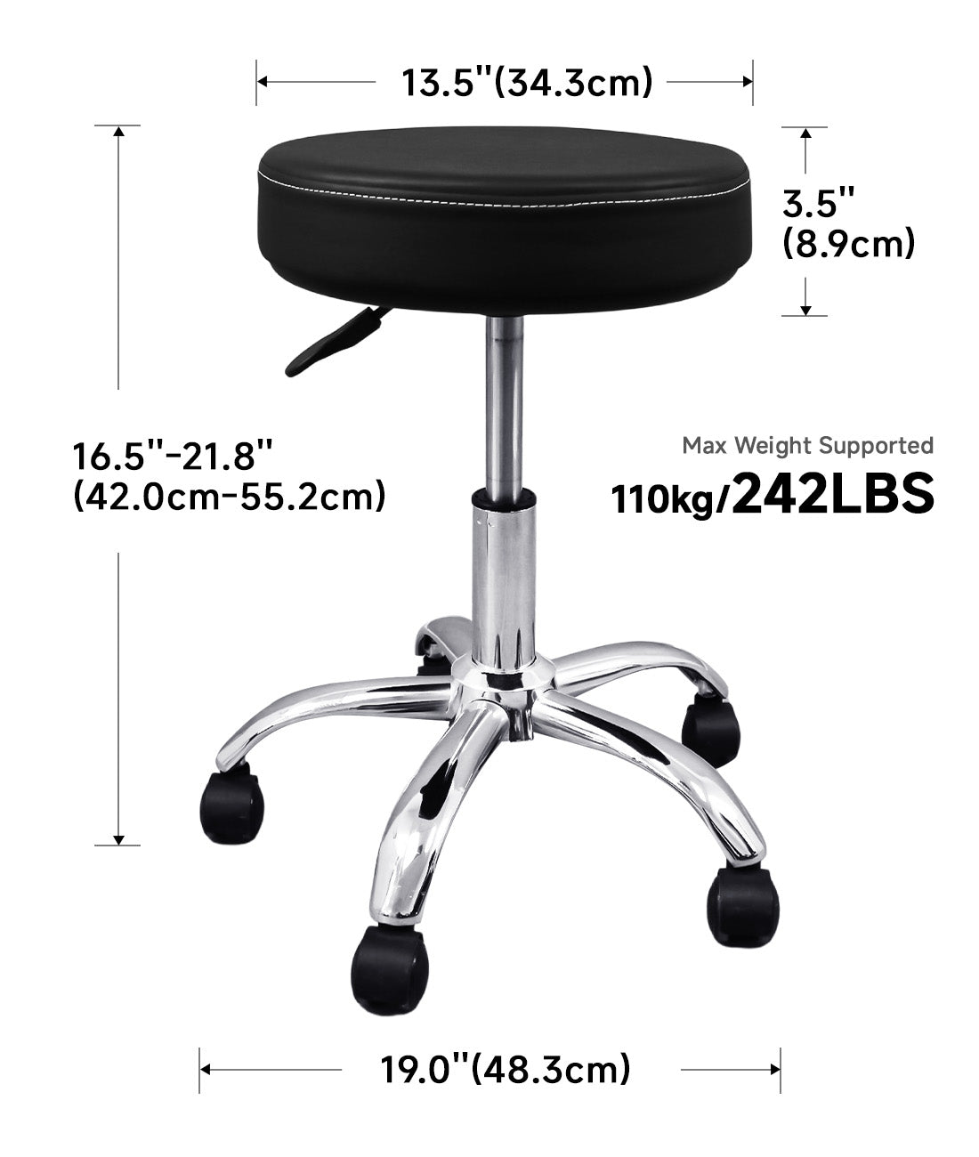 BeautéSync® Hydraulic Rolling Stool