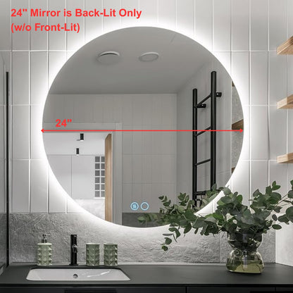 BeautéSync Anti-Fog Bathroom LED Mirror – Front-Lit & Backlit, Three-Color Dimmable Lighting, Anti-Fog Function