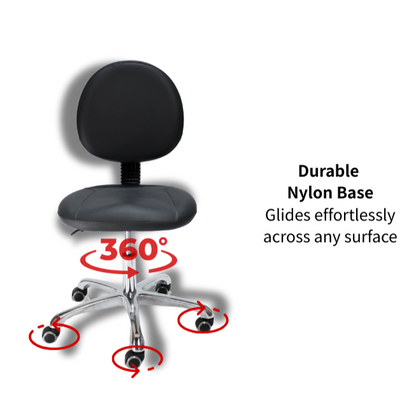 BeautéSync® Wide Seat Adjustable Rolling Stool