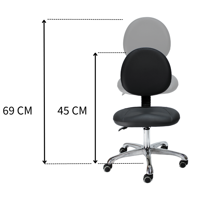 BeautéSync® Wide Seat Adjustable Rolling Stool