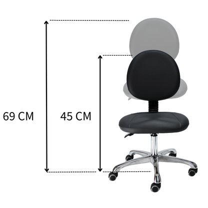 BeautéSync® Wide Seat Adjustable Rolling Stool