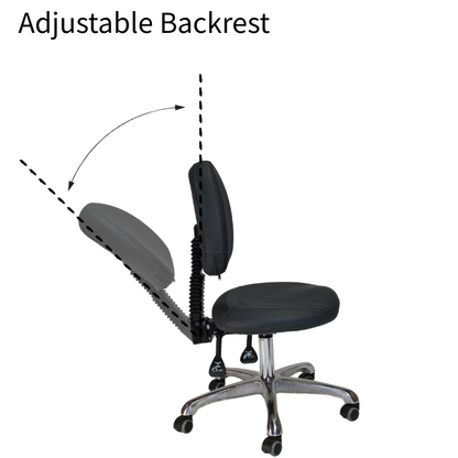 BeautéSync® Wide Seat Adjustable Rolling Stool