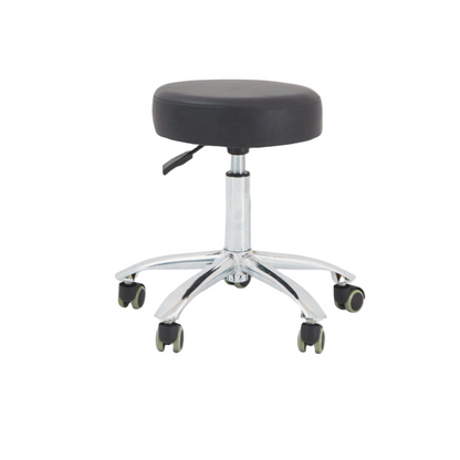 BeautéSync® Professional Adjustable Beauty Stool front view ergonomic salon and tattoo chair with PU leather seat and steel frame
