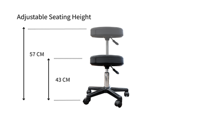 BeautéSync® Hydraulic Rolling Stool- Seat Diameter: 340 mm, Thickness: 70 mm