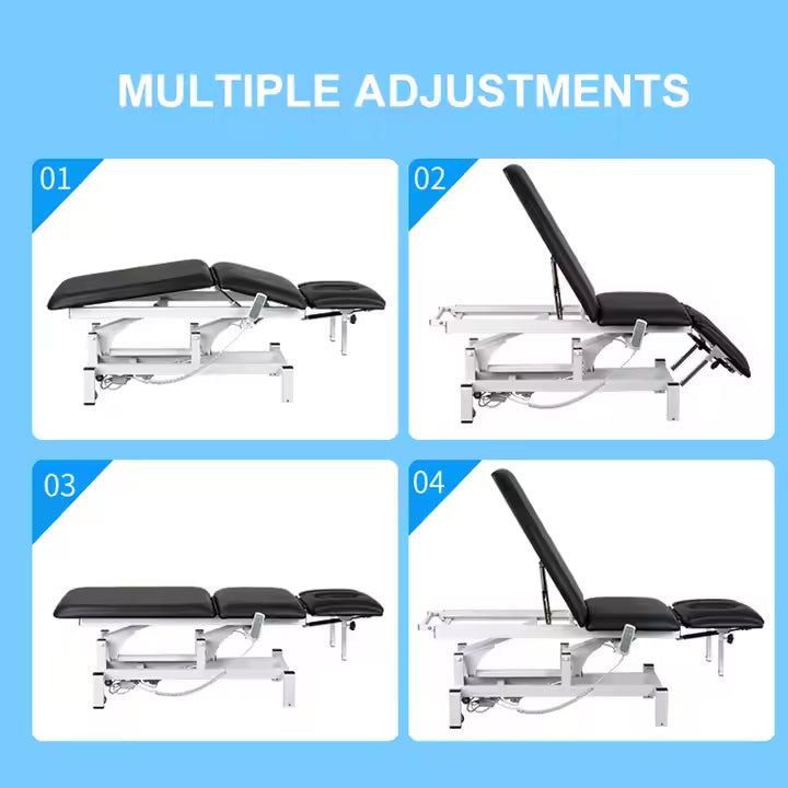 EVEREST 2-Motor Deluxe Electric Massage Treatment Bed – Adjustable Physiotherapy, Chiropractic & Spa Table
