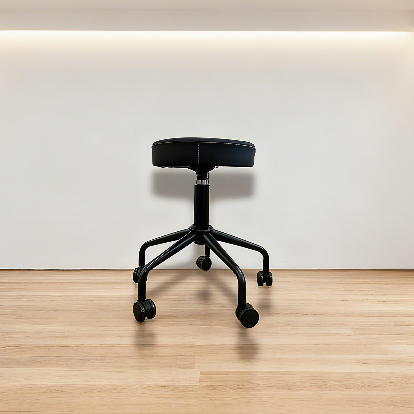 BeautéSync® Professional Rolling Stool – Height Adjustable with Steel Base