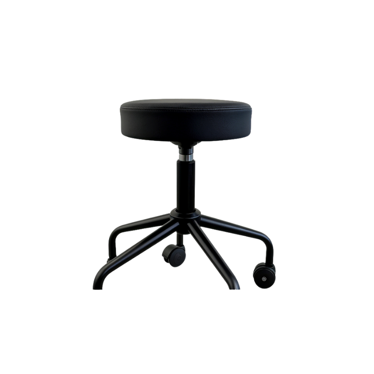 BeautéSync® Professional Rolling Stool – Height Adjustable with Steel Base