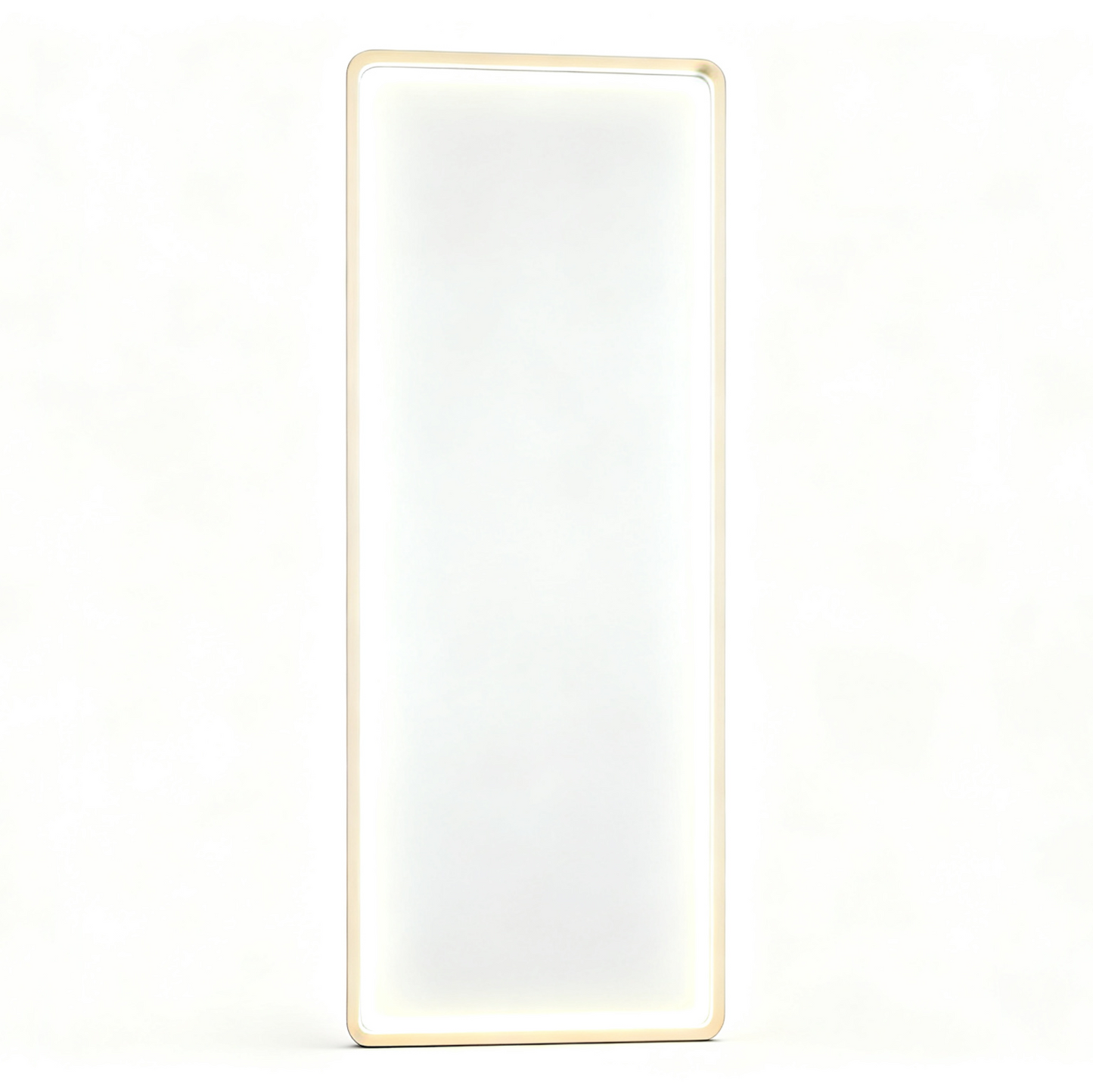 BeautéSync® Rectangular Border-Lit LED Salon Mirror – HD Glass, 1-Inch PVC Frame, 3-Color Light